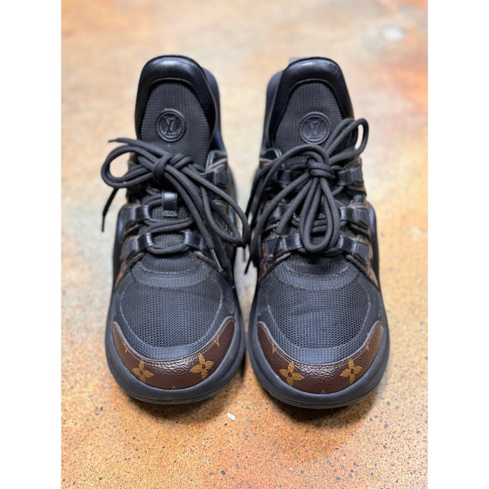 LOUIS VUITTON LV Sz. 38 Black Archlight Sneaker Monogram Lace Up Chunky Shoes - Picture 7 of 12